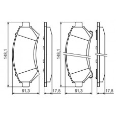 0 986 424 466 BOSCH Комплект гальмівних колодок дисковий гальм
