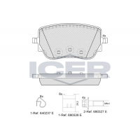 182352 ICER КомплеК т гальмівних колодок, дискове гальмо