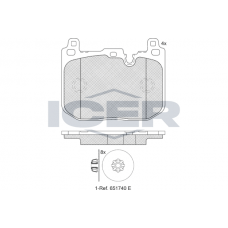 182247 ICER КомплеК т гальмівних колодок, дискове гальмо