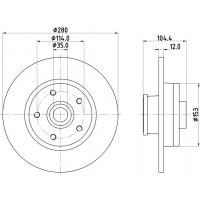 8DD 355 125-281 HELLA PAGID Гальмівний диск