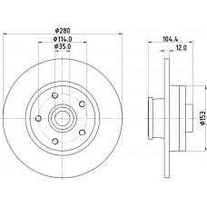 8DD 355 125-281 HELLA Гальмівний диск