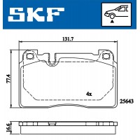 VKBP 80225 SKF Комплект гальмівних колодок дисковий гальм