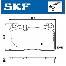 VKBP 80225 SKF Комплект гальмівних колодок дисковий гальм