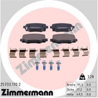 25733.170.2 ZIMMERMANN Комплект гальмівних колодок дисковий гальм