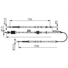 1 987 482 803 BOSCH Тросик, cтояночный тормоз