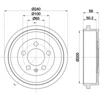 8DT 355 300-371 HELLA Гальмівний барабан