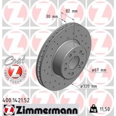 400.1421.52 ZIMMERMANN Гальмівний диск