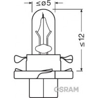 2452MFX6 OSRAM Лампа розжарювання, освещение щитка приборов