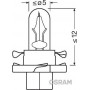 2452MFX6 OSRAM Лампа розжарювання, освещение щитка приборов