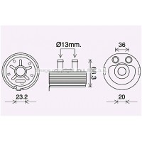 DN3443 AVA QUALITY COOLING масляний радіатор двигунне олива