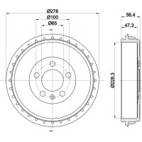 8DT 355 303-251 HELLA PAGID Гальмівний барабан