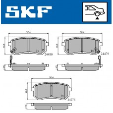 VKBP 90276 A SKF Комплект гальмівних колодок дисковий гальм
