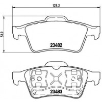 P 59 044 BREMBO Комплект гальмівних колодок дисковий гальм