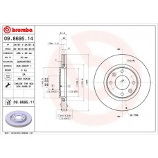 09.8695.11 BREMBO Гальмівний диск