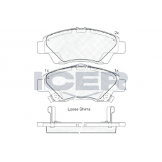 181906 ICER Комплект гальмівних колодок дисковий гальм