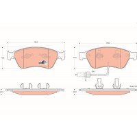 GDB1553 TRW Комплект гальмівних колодок дисковий гальм