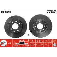 DF1013 TRW Гальмівний диск