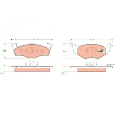 GDB1274 TRW Комплект гальмівних колодок дисковий гальм