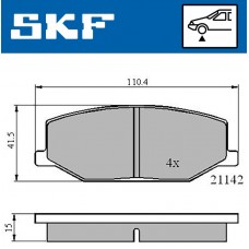 VKBP 80457 SKF Комплект гальмівних колодок дисковий гальм