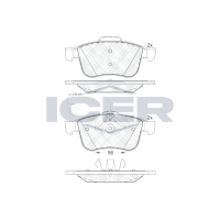 181772 ICER КомплеК т гальмівних колодок, дискове гальмо