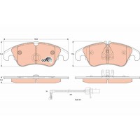 GDB1908 TRW Комплект гальмівних колодок дисковий гальм
