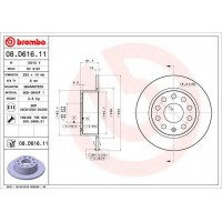 08.D616.11 BREMBO Гальмівний диск