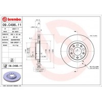 09.C496.11 BREMBO Гальмівний диск