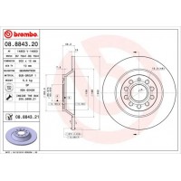 08.8843.21 BREMBO Гальмівний диск