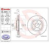 09.D943.11 BREMBO Гальмівний диск