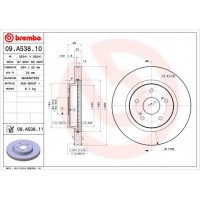 09.A538.10 BREMBO Гальмівний диск