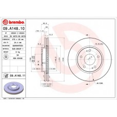 09.A148.11 BREMBO Гальмівний диск