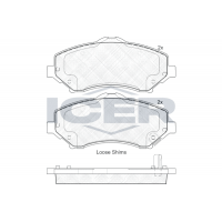 181908-201 ICER Комплект гальмівних колодок дисковий гальм
