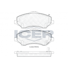 181908-201 ICER Комплект гальмівних колодок дисковий гальм