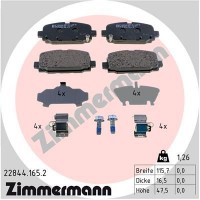 22844.165.2 ZIMMERMANN Комплект гальмівних колодок дисковий гальм