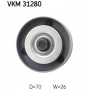 VKM 31280 SKF Паразитный / ведущий ролик, Поліклиновий ремінь