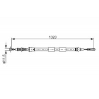1 987 482 874 BOSCH Тросик, cтояночный тормоз