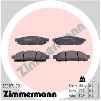 25087.170.1 ZIMMERMANN Комплект гальмівних колодок дисковий гальм