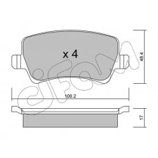 822-676-0 CIFAM Комплект гальмівних колодок дисковий гальм