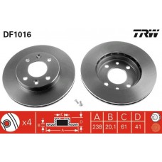 DF1016 TRW Гальмівний диск