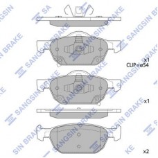 SP1605 Hi-Q Комплект гальмівних колодок дисковий гальм