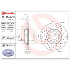 09.9145.1X BREMBO Гальмівний диск