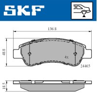 VKBP 90045 SKF Комплект гальмівних колодок дисковий гальм