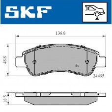 VKBP 90045 SKF Комплект гальмівних колодок дисковий гальм