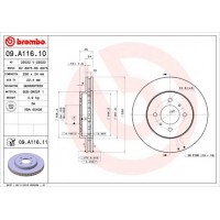 09.A116.11 BREMBO Гальмівний диск