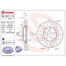 09.A417.1X BREMBO Гальмівний диск