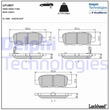 LP1807 DELPHI Комплект гальмівних колодок дисковий гальм