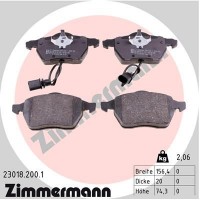 23018.200.1 ZIMMERMANN КомплеК т гальмівних колодок, дискове гальмо