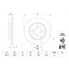 0 986 479 G95 BOSCH Гальмівний диск