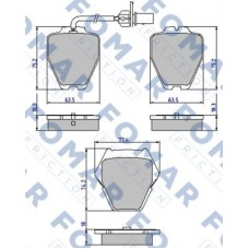 FO 903581 FOMAR Friction Комплект гальмівних колодок дисковий гальм FO 903581 FOMAR Friction Комплект гальмівних колодок дисковий гальм
