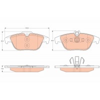 GDB2051 TRW Комплект гальмівних колодок дисковий гальм